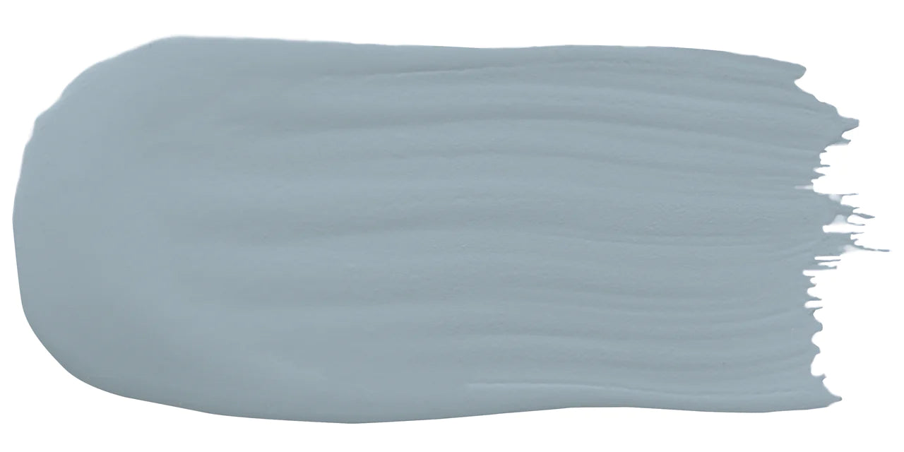 Explorer Blue; Muted Grey Blue Paint  A dusty blue that has a warm undertone from a slight touch of red tint. One of our more popular colors due to it&