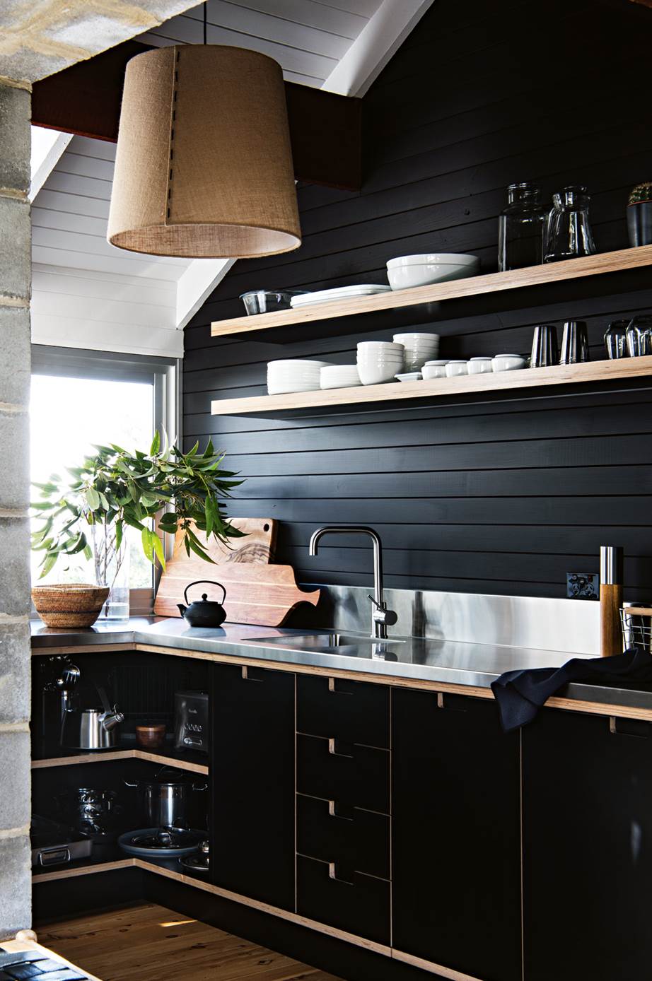 Sydney Harbour Paint Company Palm Beach Black is a water-based, colourfast black stain for most timber types.