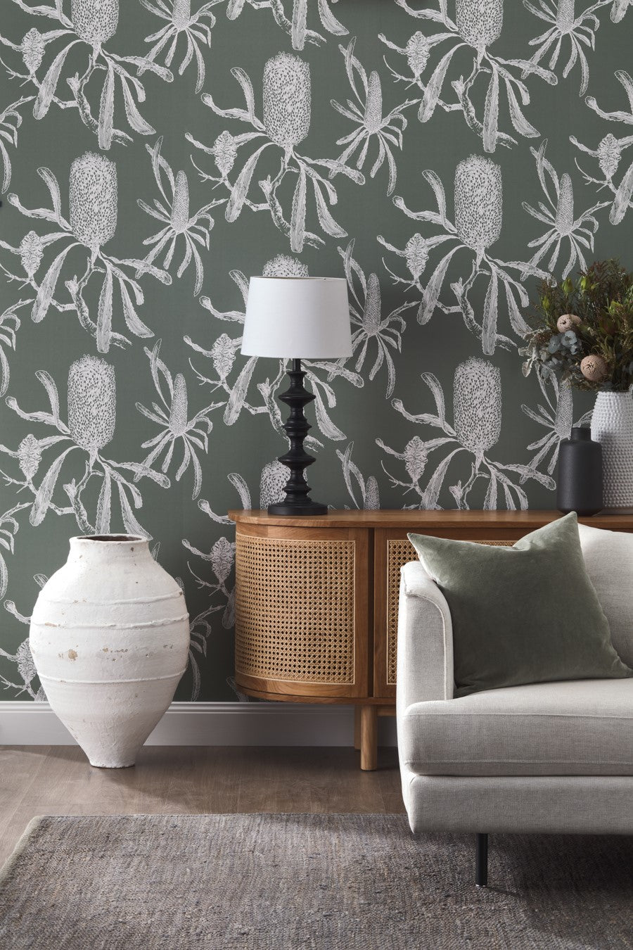 Sydney Harbour Paint Wallpaper Porters Wallpaper_Banksia in Bushland